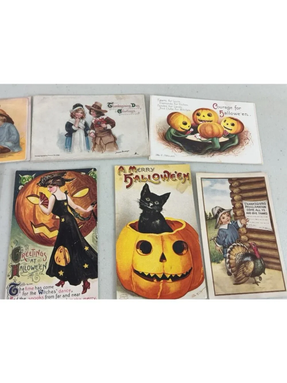 Halloween Vintage Postcard Lot Thanksgiving Mix Lot 14